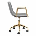 Homeroots Gray & Gold Rolling Swivel Office Chair 385447